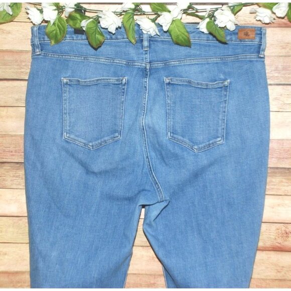 Lauren Ralph Lauren Jeans Size 20W Regal Straight Crop Stretch Denim Raw Hem - Picture 6 of 12